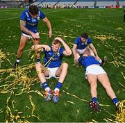 27 July 2025; Kerry players, from left, Micheál Burns, Mark O'Shea, Seán O'Shea  and Conor Geaney after the GAA Football All-Ireland Senior Championship final match between Kerry and Donegal at Croke Park in Dublin. Photo by David Fitzgerald/Sportsfile