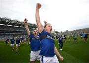 27 July 2025; Kerry players Tadhg Morley, right, and Graham O'Sullivan celebrate after their side's victory in the GAA Football All-Ireland Senior Championship final match between Kerry and Donegal at Croke Park in Dublin. Photo by Seb Daly/Sportsfile
