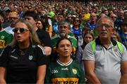 27 July 2025; Supporters sing the National Anthem before the GAA Football All-Ireland Senior Championship final match between Kerry and Donegal at Croke Park in Dublin. Photo by Ray McManus/Sportsfile