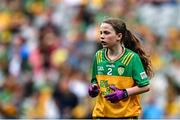27 July 2025; Naoise O'Brien, Rathcormac NS, Sligo, representing Donegal, during the GAA INTO Cumann na mBunscol Respect Exhibition Go Games at the GAA Football All-Ireland Senior Championship final match between Kerry and Donegal at Croke Park in Dublin. Photo by Seb Daly/Sportsfile