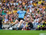 27 July 2025; Kerry goalkeeper Shane Ryan kicks a free during the GAA Football All-Ireland Senior Championship final match between Kerry and Donegal at Croke Park in Dublin. Photo by Ray McManus/Sportsfile