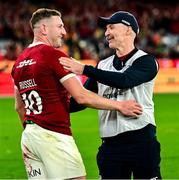 26 July 2025; Finn Russell of British & Irish Lions, left, and head of athletic performance Aled Walters during the second test match between Australia and the British & Irish Lions at the Melbourne Cricket Ground in Melbourne, Australia. Photo by Brendan Moran/Sportsfile