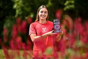 30 July 2025; Kate Mooney of Shelbourne pictured with her SSE Airtricity Women’s Premier Division Player of the Month Award for June/July at Our Lady's Park, Drumcondra in Dublin. Photo by Sam Barnes/Sportsfile