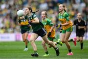 27 July 2025; Eimear Farrell, St Oliver Plunkett PS, Blackcastle, Meath, representing Kerry, during the GAA INTO Cumann na mBunscol Respect Exhibition Go Games at the GAA Football All-Ireland Senior Championship final match between Kerry and Donegal at Croke Park in Dublin. Photo by Stephen McCarthy/Sportsfile