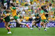 27 July 2025; Bailee Bolton, St Fiacc's NS, Graiguecullen, Laois, representing Kerry, during the GAA INTO Cumann na mBunscol Respect Exhibition Go Games at the GAA Football All-Ireland Senior Championship final match between Kerry and Donegal at Croke Park in Dublin. Photo by Stephen McCarthy/Sportsfile