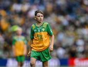 27 July 2025; Michael Harte, St Malachy's PS, Ballygawley, Tyrone, representing Donegal, during the GAA INTO Cumann na mBunscol Respect Exhibition Go Games at the GAA Football All-Ireland Senior Championship final match between Kerry and Donegal at Croke Park in Dublin. Photo by Ray McManus/Sportsfile