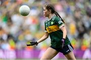 27 July 2025; Eimear Farrell, St Oliver Plunkett PS, Blackcastle, Meath, representing Kerry, during the GAA INTO Cumann na mBunscol Respect Exhibition Go Games at the GAA Football All-Ireland Senior Championship final match between Kerry and Donegal at Croke Park in Dublin. Photo by Stephen McCarthy/Sportsfile