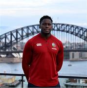 29 July 2025; British & Irish Lions captain Maro Itoje poses for a portrait in front of Sydney Harbour Bridge after a British & Irish Lions squad media conference at Shore School in Sydney, Australia. Photo by Brendan Moran/Sportsfile
