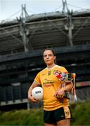 29 July 2025; In attendance during a photocall at Croke Park in Dublin ahead of the 2025 TG4 All-Ireland Ladies Football Championship Finals is Antrim captain Bronagh Devlin. The 2025 TG4 All-Ireland Ladies Football Championship Finals take place at Croke Park this Sunday. Photo by Ramsey Cardy/Sportsfile