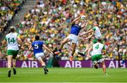 27 July 2025; Joe O'Connor of Kerry in action against Ciaran Thompson of Donegal during the GAA Football All-Ireland Senior Championship final match between Kerry and Donegal at Croke Park in Dublin. Photo by Stephen McCarthy/Sportsfile