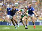 27 July 2025; Ciaran Thompson of Donegal in action against Graham O'Sullivan, left, and Joe O'Connor of Kerry during the GAA Football All-Ireland Senior Championship final match between Kerry and Donegal at Croke Park in Dublin. Photo by Stephen McCarthy/Sportsfile