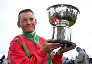 29 July 2025; Jockey Seamie Heffernan after winning the COLM QUINN BMW Mile Handicap onboard Dunum during day two of the Galway Races Summer Festival at Ballybrit Racecourse in Galway. Photo by David Fitzgerald/Sportsfile
