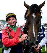 29 July 2025; Jockey Seamie Heffernan with his mount Dunum after winning the COLM QUINN BMW Mile Handicap during day two of the Galway Races Summer Festival at Ballybrit Racecourse in Galway. Photo by David Fitzgerald/Sportsfile
