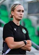 29 July 2025; Shamrock Rovers interim head coach Stephanie Zambra before the SSE Airtricity Women's Premier Division match between Shamrock Rovers and Waterford at Tallaght Stadium in Dublin. Photo by Thomas Flinkow/Sportsfile