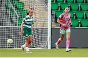 29 July 2025; Chloe Atkinson of Waterford celebrates after scoring her side's first goal during the SSE Airtricity Women's Premier Division match between Shamrock Rovers and Waterford at Tallaght Stadium in Dublin. Photo by Thomas Flinkow/Sportsfile