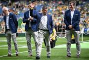 27 July 2025; Stephen O'Sullivan, centre, and teammates of the 2000 All-Ireland winning Kerry football jubilee team who were honoured before the GAA Football All-Ireland Senior Championship final match between Kerry and Donegal at Croke Park in Dublin. Photo by Seb Daly/Sportsfile