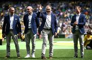 27 July 2025; Johnny McGlynn, second from right, of the 2000 All-Ireland winning Kerry football jubilee team who were honoured before the GAA Football All-Ireland Senior Championship final match between Kerry and Donegal at Croke Park in Dublin. Photo by Seb Daly/Sportsfile