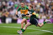 27 July 2025; Bailee Bolton, St Fiacc's NS, Graiguecullen, Laois, representing Kerry, during the GAA INTO Cumann na mBunscol Respect Exhibition Go Games at the GAA Football All-Ireland Senior Championship final match between Kerry and Donegal at Croke Park in Dublin. Photo by Ramsey Cardy/Sportsfile