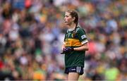 27 July 2025; Eimear Farrell, St Oliver Plunkett PS, Blackcastle, Meath, representing Kerry, during the GAA INTO Cumann na mBunscol Respect Exhibition Go Games at the GAA Football All-Ireland Senior Championship final match between Kerry and Donegal at Croke Park in Dublin. Photo by Ramsey Cardy/Sportsfile