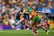 27 July 2025; Ellie Dooley, Herbertstown NS, Herbertstown, Limerick, representing Kerry, during the GAA INTO Cumann na mBunscol Respect Exhibition Go Games at the GAA Football All-Ireland Senior Championship final match between Kerry and Donegal at Croke Park in Dublin. Photo by Ramsey Cardy/Sportsfile