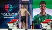 30 July 2025; Daniel Wiffen of Ireland before the Men’s 800m Freestyle final during the World Aquatics Championships 2025 in Singapore. Photo by Ian MacNicol/Sportsfile
