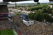 27 July 2025; Referee Brendan Cawley and his match officials are shown on the big screen before the GAA Football All-Ireland Senior Championship final match between Kerry and Donegal at Croke Park in Dublin. Photo by Piaras Ó Mídheach/Sportsfile