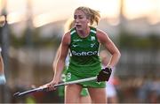 29 July 2025; Sarah Hawkshaw of Ireland during the women's hockey international match between Ireland and Spain at the Sport Ireland Campus in Dublin. Photo by Ben McShane/Sportsfile
