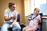 31 July 2025; Children’s Health Foundation (CHF) thanks Arsenal Player Katie McCabe for bringing smiles and Inspiration to Young Patients at Children’s Health Ireland Crumlin. Republic of Ireland captain and Arsenal star Katie McCabe made a heartwarming visit to Children’s Health Ireland (CHI) at Crumlin, meeting patient Millie and creating unforgettable memories for young patients and their families. McCabe spent time meeting patients and sharing stories of resilience both on and off the pitch. Children's Health Foundation supports the vital work of CHI hospitals and urgent care centres by funding life-saving equipment, ground-breaking research, and patient and family support services. A visit from a high-profile figure like McCabe shines a national spotlight on the importance of continued support for paediatric healthcare. McCabe’s visit highlights the powerful impact athletes can have when they connect with meaningful causes. Children’s Health Foundation thanks Katie for her continued passion and advocacy for children’s health and wellbeing. To find out more about Children’s Health Foundation or to donate log onto to  https://www.childrenshealth.ie/donate/ Photo by Stephen McCarthy/Sportsfile