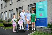 31 July 2025; Children’s Health Foundation (CHF) thanks Arsenal Player Katie McCabe for bringing smiles and Inspiration to Young Patients at Children’s Health Ireland Crumlin. Republic of Ireland captain and Arsenal star Katie McCabe made a heartwarming visit to Children’s Health Ireland (CHI) at Crumlin, meeting patients, from left, Millie, Nikki, Lilly and Grace and creating unforgettable memories for young patients and their families. McCabe spent time meeting patients and sharing stories of resilience both on and off the pitch. Children's Health Foundation supports the vital work of CHI hospitals and urgent care centres by funding life-saving equipment, ground-breaking research, and patient and family support services. A visit from a high-profile figure like McCabe shines a national spotlight on the importance of continued support for paediatric healthcare. McCabe’s visit highlights the powerful impact athletes can have when they connect with meaningful causes. Children’s Health Foundation thanks Katie for her continued passion and advocacy for children’s health and wellbeing. To find out more about Children’s Health Foundation or to donate log onto to  https://www.childrenshealth.ie/donate/ Photo by Stephen McCarthy/Sportsfile