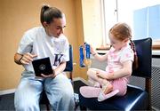 31 July 2025; Children’s Health Foundation (CHF) thanks Arsenal Player Katie McCabe for bringing smiles and Inspiration to Young Patients at Children’s Health Ireland Crumlin. Republic of Ireland captain and Arsenal star Katie McCabe made a heartwarming visit to Children’s Health Ireland (CHI) at Crumlin, meeting patient Millie and creating unforgettable memories for young patients and their families. McCabe spent time meeting patients and sharing stories of resilience both on and off the pitch. Children's Health Foundation supports the vital work of CHI hospitals and urgent care centres by funding life-saving equipment, ground-breaking research, and patient and family support services. A visit from a high-profile figure like McCabe shines a national spotlight on the importance of continued support for paediatric healthcare. McCabe’s visit highlights the powerful impact athletes can have when they connect with meaningful causes. Children’s Health Foundation thanks Katie for her continued passion and advocacy for children’s health and wellbeing. To find out more about Children’s Health Foundation or to donate log onto to  https://www.childrenshealth.ie/donate/ Photo by Stephen McCarthy/Sportsfile
