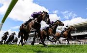 31 July 2025; Tropical Island, centre, with Luke McAteer up, on their way to winning the Arthur Guinness Irish EBF Corrib Fillies Stakes, from eventual second place Princess Child, far right, with Declan McDonogh up, and third place Easy Mover, second from right, with Gavin Ryan up, during day four of the Galway Races Summer Festival at Ballybrit Racecourse in Galway. Photo by Seb Daly/Sportsfile