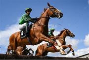 31 July 2025; Intellotto, with JJ Slevin up, during the Guinness Open Gate Brewery Novice Steeplechase during day four of the Galway Races Summer Festival at Ballybrit Racecourse in Galway. Photo by Seb Daly/Sportsfile