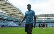 31 July 2025; St Patrick's Athletic goalkeeper Joseph Anang before the UEFA Conference League Second Qualifying Round second leg match between Nõmme Kalju FC and St Patrick's Athletic at Lilleküla Stadium in Tallinn, Estonia. Photo by Evaldas Semiotas/Sportsfile