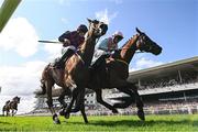 31 July 2025; Ndaawi, left, with Jack Kennedy up, crosses the line to win the Guinness Galway Hurdle Handicap, from second place Helvic Dream, with Donagh Meyler, following a steward's enquiry, during day four of the Galway Races Summer Festival at Ballybrit Racecourse in Galway. Photo by Seb Daly/Sportsfile