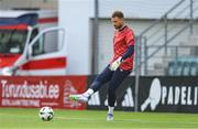 31 July 2025; St Patrick's Athletic goalkeeper Danny Rogers before the UEFA Conference League Second Qualifying Round second leg match between Nõmme Kalju FC and St Patrick's Athletic at Lilleküla Stadium in Tallinn, Estonia. Photo by Evaldas Semiotas/Sportsfile