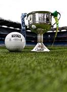 1 August 2025; The Brendan Martin Cup and the official matchday ball for next Sunday’s TG4 All-Ireland Ladies Senior Football Championship Final, pictured at Croke Park, Dublin. Photo by Ben McShane/Sportsfile