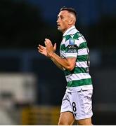 31 July 2025; Aaron McEneff of Shamrock Rovers during the UEFA Conference League Second Qualifying Round second leg match between Shamrock Rovers and St Joseph's at Tallaght Stadium in Dublin. Photo by Tyler Miller/Sportsfile