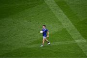 27 July 2025; Paudie Clifford of Kerry walking while in possession during the closing moments of the first half during the GAA Football All-Ireland Senior Championship final match between Kerry and Donegal at Croke Park in Dublin. Photo by Piaras Ó Mídheach/Sportsfile
