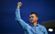 1 August 2025; Drogheda United manager Kevin Doherty celebrates after his side's victory in the SSE Airtricity Men's Premier Division match between Bohemians and Drogheda United at Dalymount Park in Dublin. Photo by Seb Daly/Sportsfile
