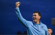 1 August 2025; Drogheda United manager Kevin Doherty celebrates after his side's victory in the SSE Airtricity Men's Premier Division match between Bohemians and Drogheda United at Dalymount Park in Dublin. Photo by Seb Daly/Sportsfile