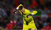 1 August 2025; Cork City goalkeeper Conor Brann celebrates after the SSE Airtricity Men's Premier Division match between Cork City and Galway United at Turner's Cross in Cork. Photo by Tyler Miller/Sportsfile