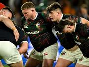 2 August 2025; British & Irish Lions players, from left, Tadhg Furlong, Dan Sheehan and Andrew Porter before the third test match between Australia and the British & Irish Lions at Accor Stadium in Sydney, Australia. Photo by Brendan Moran/Sportsfile