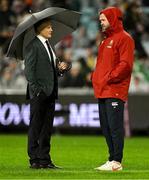 2 August 2025; Australia head coach Joe Schmidt, left, and British & Irish Lions head coach Andy Farrell before the third test match between Australia and the British & Irish Lions at Accor Stadium in Sydney, Australia. Photo by Brendan Moran/Sportsfile