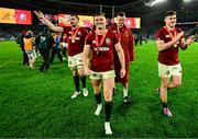 2 August 2025; British & Irish Lions players, from left, Jack Conan, Owen Farrell, James Ryan and Dan Sheehan after the third test match between Australia and the British & Irish Lions at Accor Stadium in Sydney, Australia. Photo by Brendan Moran/Sportsfile