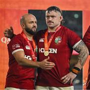 2 August 2025; British & Irish Lions players Jamison Gibson-Park, left, and Andrew Porter after the third test match between Australia and the British & Irish Lions at Accor Stadium in Sydney, Australia. Photo by Brendan Moran/Sportsfile