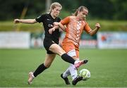 2 August 2025; Lucy Fitzgerald of Athlone Town in action against Kristina Nevrkla of Agram during the UEFA Women's Champions League First Qualifying Round final match between Agram and Athlone Town at Athlone Town Stadium in Westmeath. Photo by David Fitzgerald/Sportsfile