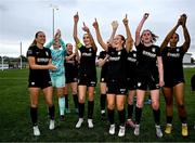 2 August 2025; Athlone Town players celebrate after the UEFA Women's Champions League First Qualifying Round final match between Agram and Athlone Town at Athlone Town Stadium in Westmeath. Photo by David Fitzgerald/Sportsfile