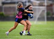 2 August 2025; Action from St Manchan's, Offaly, and Cumann Pheadair Naofa, Down, in the Intermediate competition at the O’Neills All-Ireland Club 7s competitions at Naomh Mearnóg GAA Club in Portmarnock, Dublin. Photo by Piaras Ó Mídheach/Sportsfile