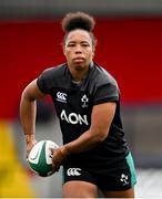 2 August 2025; Grace Moore of Ireland before the Women's Rugby World Cup warm-up match between Ireland and Scotland at Virgin Media Park in Cork. Photo by Shauna Clinton/Sportsfile