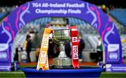 3 August 2025; The West County Hotel cup before the TG4 All-Ireland Ladies Football Junior Championship final match between Antrim and Louth at Croke Park in Dublin. Photo by Piaras Ó Mídheach/Sportsfile